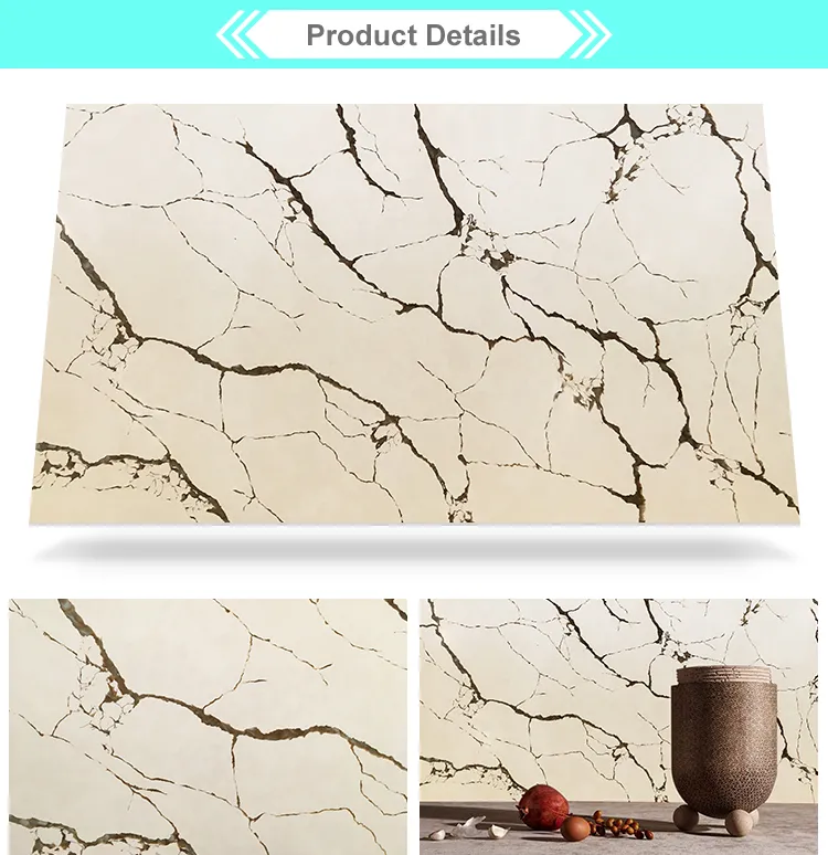 Calacatta Artificial Quartz Stone Kitchen Countertop