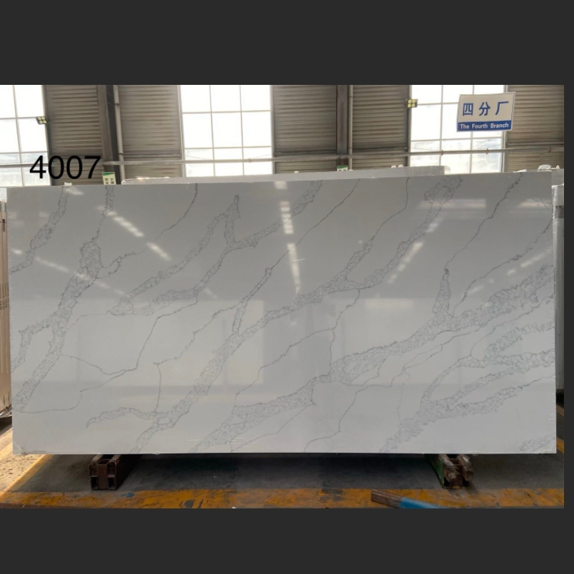 Super White and Pure White Quartz Stone for Kitchen-Cabinets and Quartz Worktop Stain Resistant and Scratch Resistant