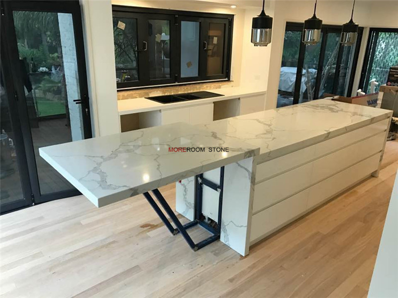 Foshan Hot Sale Marble Look Quartz Stone for Kitchen Countertops