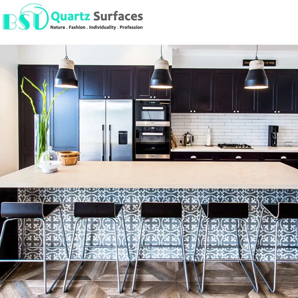 Prefab White Quartz Stone Kitchen Countertop