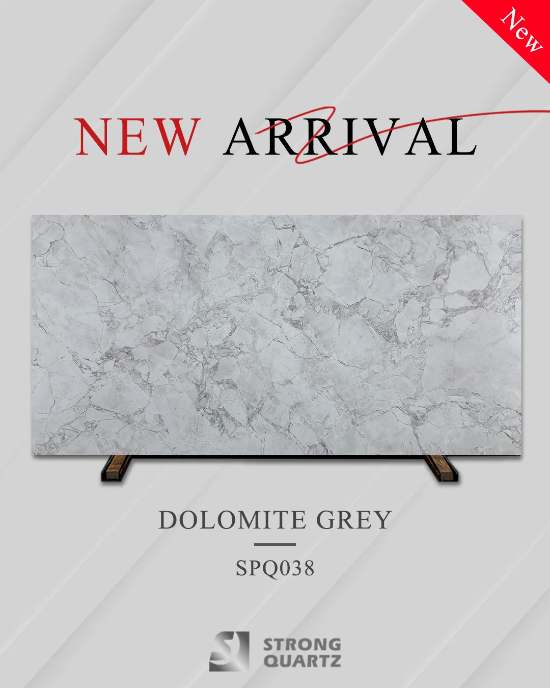 Luxurious Printed Quartz Stone Grey Marble Design - Foshan 3200X1600mm