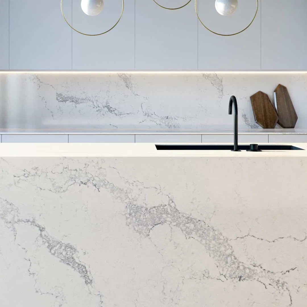 Caesarstone 5031 Statuario Marble Looking Calacatta Veined Quartz Stone Plate