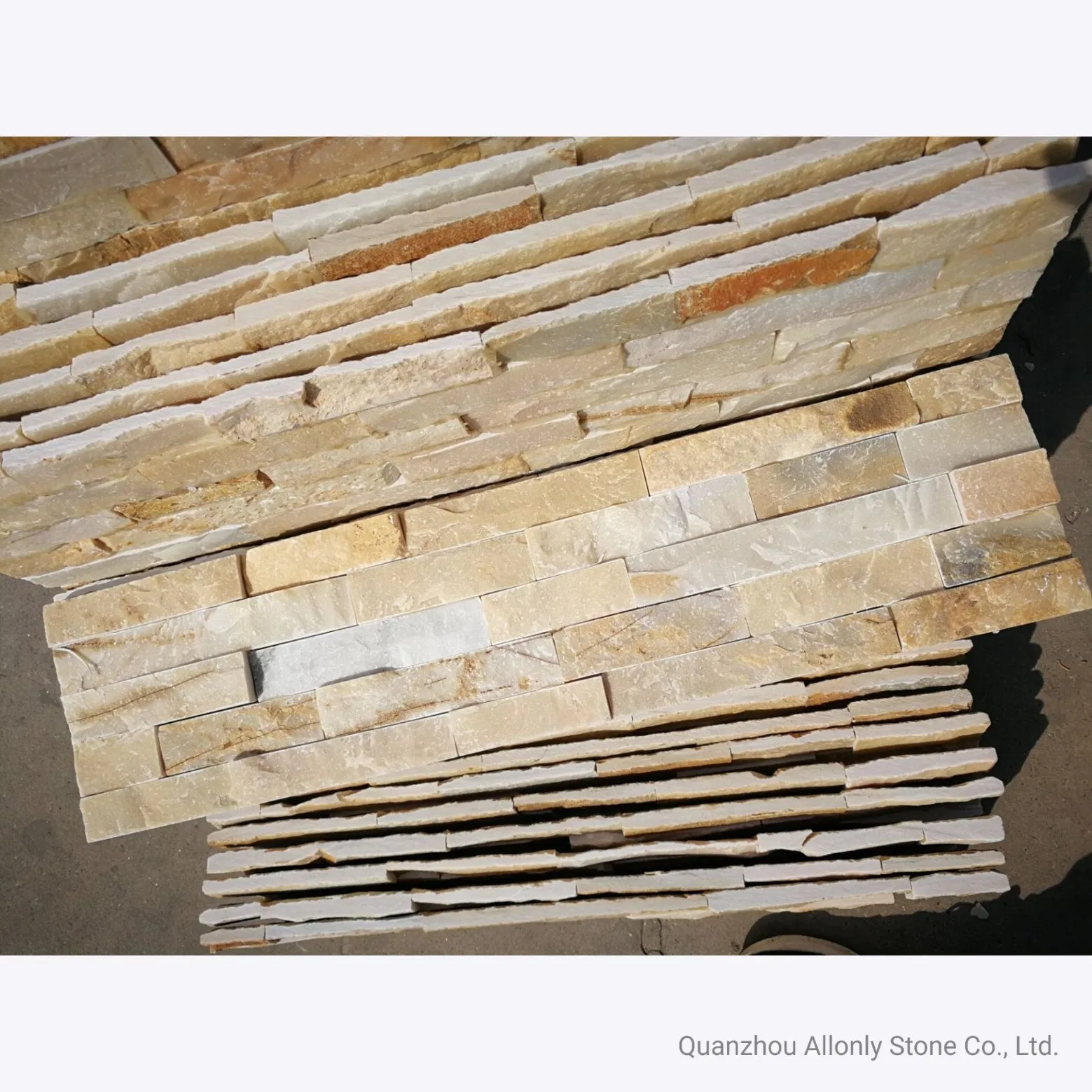 Natural Split Yellow Slate Ledger Stone Panels Stacking Stones for Indoor Outdoor Decoration Wall