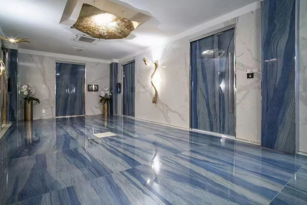 Recycled Marble Counter Top in High-Performance Resin with Custom Patterns