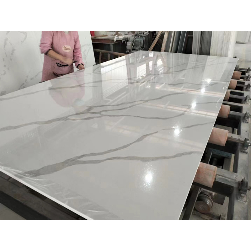 Calacatta White Quartz Artificial Marble Big Slabs for Kitchentop/Countertop/Bathroom/Worktop/Vanity Top Price