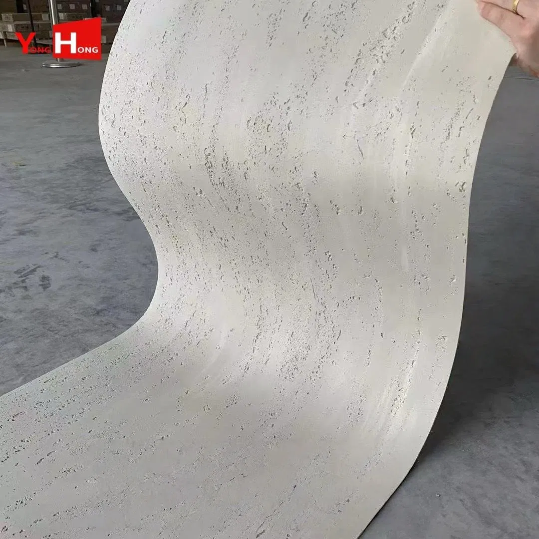 Exterior Wall Cladding Flexible Tiles Modern 3D Printed Travertine Soft Panel PU Faux Stone