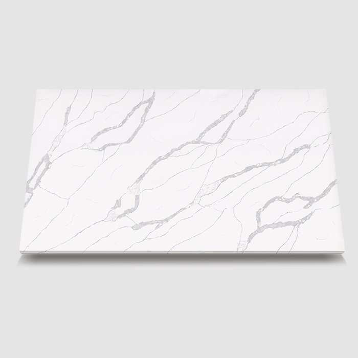 Artificial Polished Quartz Slabs Customized Pure White Quartz Stone Countertops