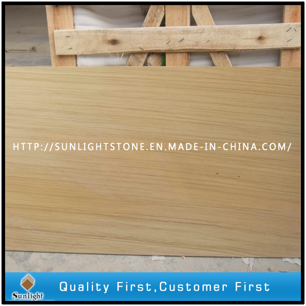 Natural Honed Chinese Yellow Wood Grain Sandstone