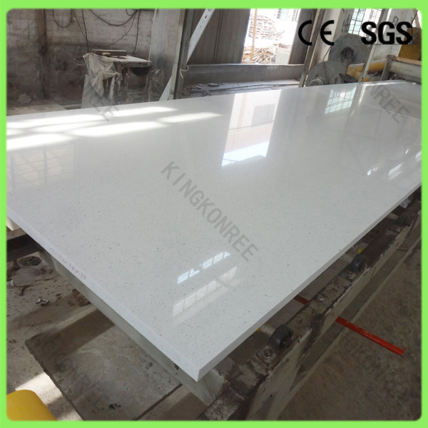 Bianco Carrara Veined Marble Pattern Artificial Stone Quartz Slab 0829