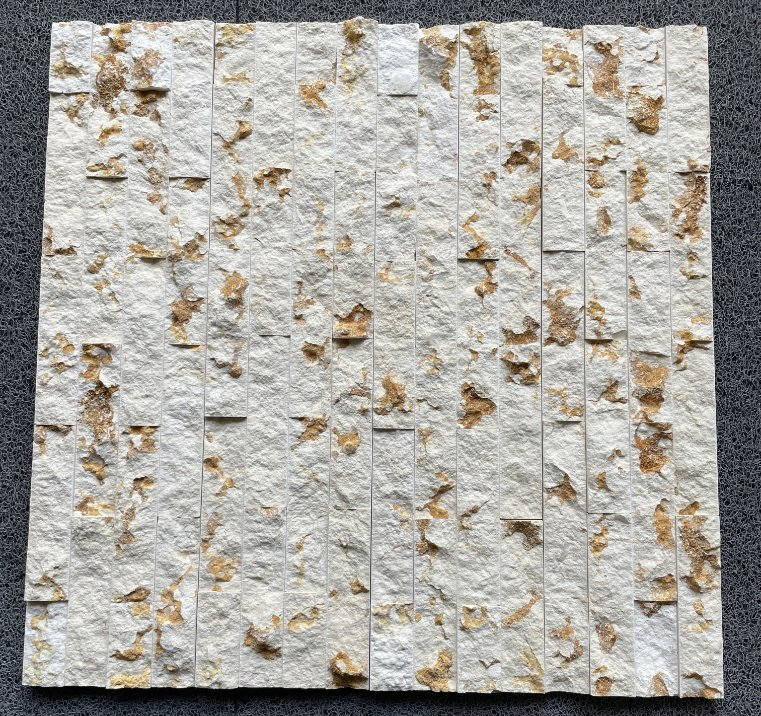 Natural stone veneer ledger panel Split Yellow Limestone Stacked Wall Stone for interior/exterior bathroom/kitchen/lobby wall/background