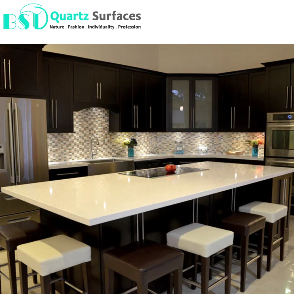 Prefab White Quartz Stone Kitchen Countertop