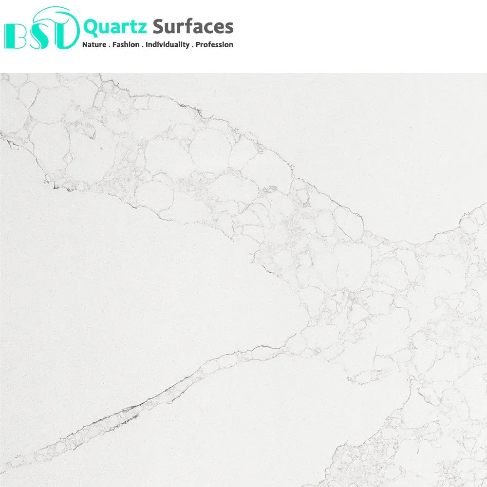 Calacatta White Veined Quartz Stone for Kitchen