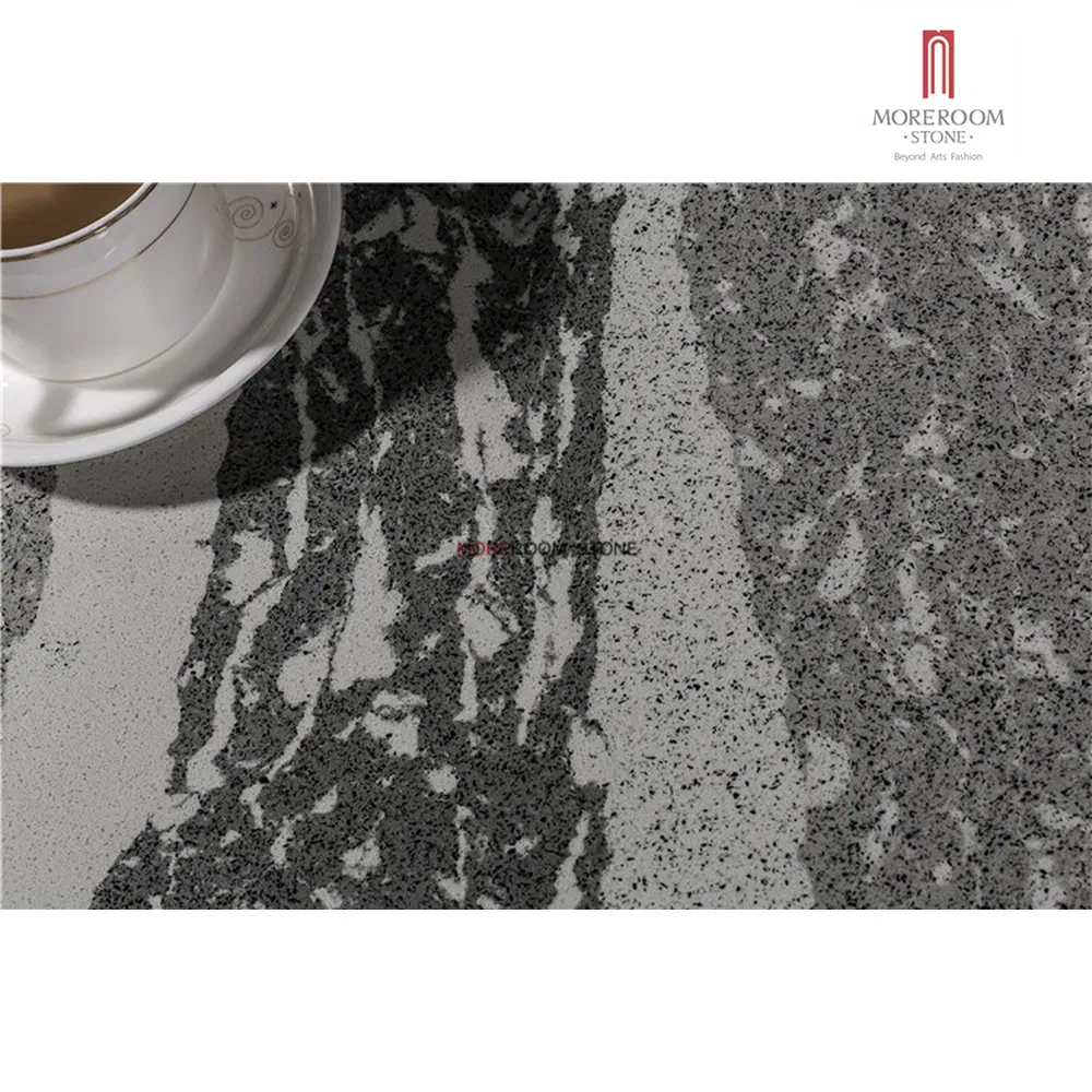 New Arrival Grey Veined Quartz Stone for Kitchen Countertop