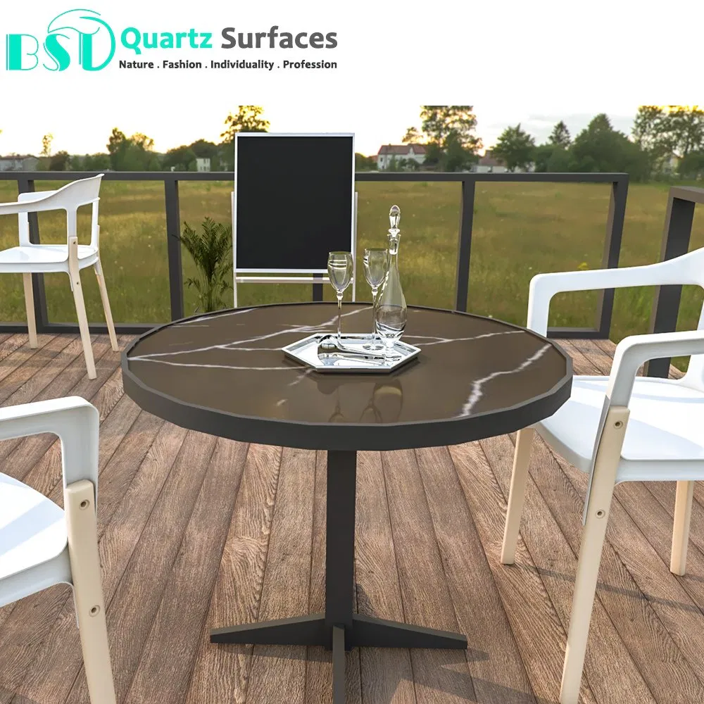 Chocolate Brown Veined Calacatta Artificial Quartz Stone for Countertops