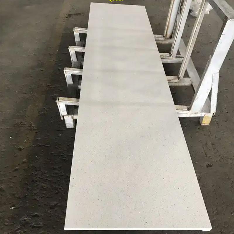 Pure White Quartz Slab Panel Artificial Quartz Countertop Panel in Sparkling White