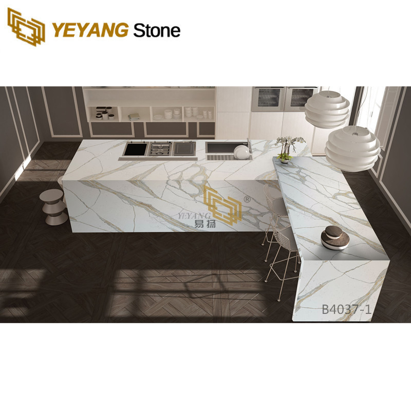 Calacatta Oro/Gold Quartz for Countertop/Bathroom/Vanity/Kitchen Stone/Slab with Free Silica