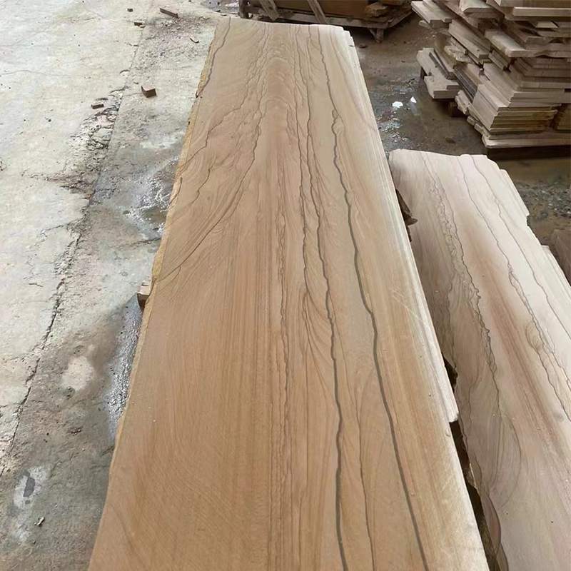 Chinese Yellow Landscape Wooden Sandstone Yellow Sandstone Slab Tiles of Sino Topstone