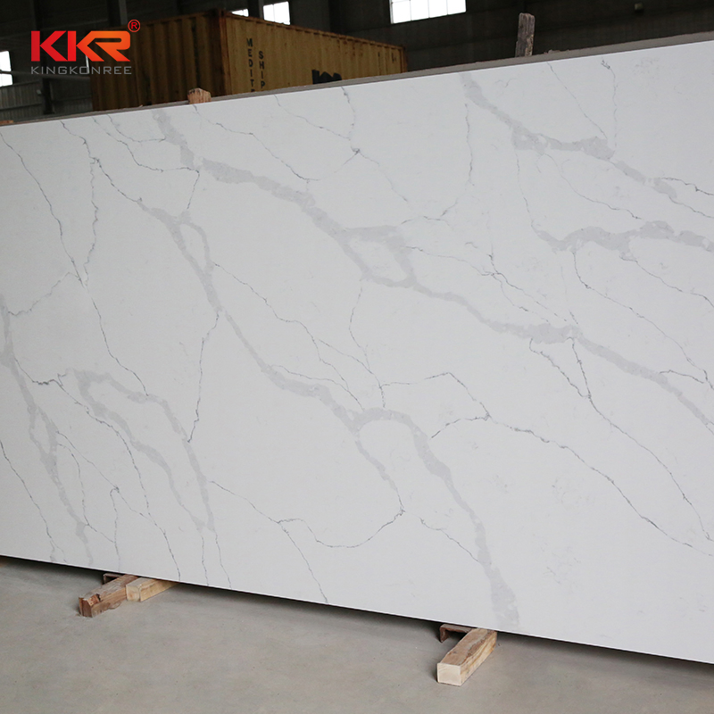 Porcelain Slab Calacatta White Sintered Stone Wall Background Quartz