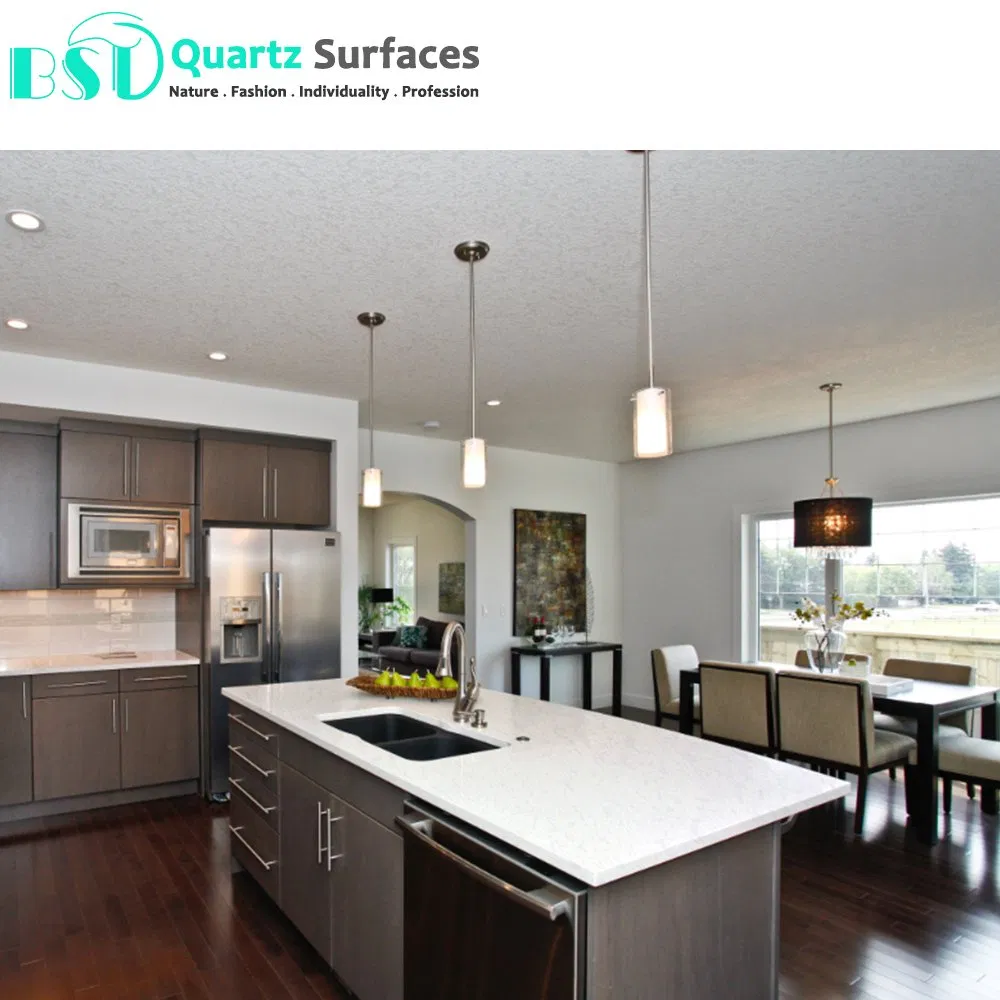 Composite Veined Colors Quartz Stone for Kitchen Sink