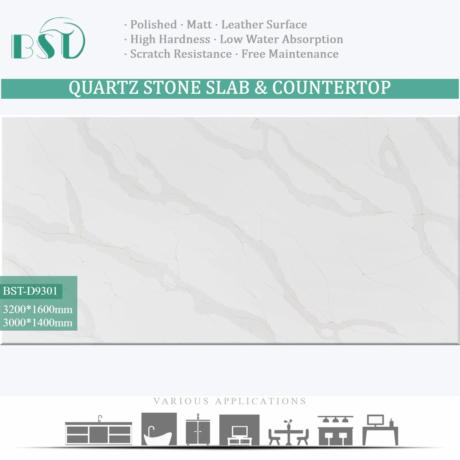 Calacatta Silica-Free Engineered Stone Non-Silica Quartz Alternative for Healthy Kitchens