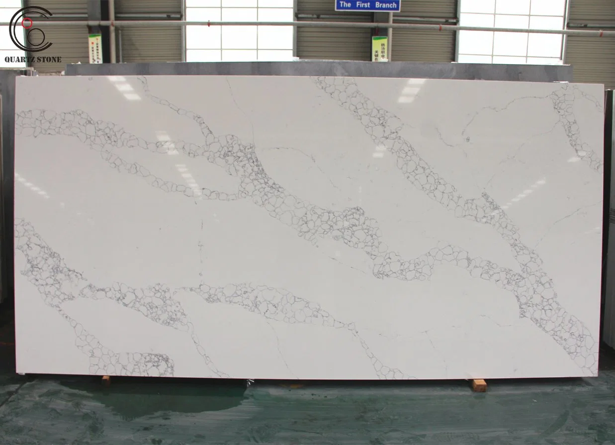Caesarstone 5132 Statuario Marble Looking Calacatta Veined Quartz Stone Plate
