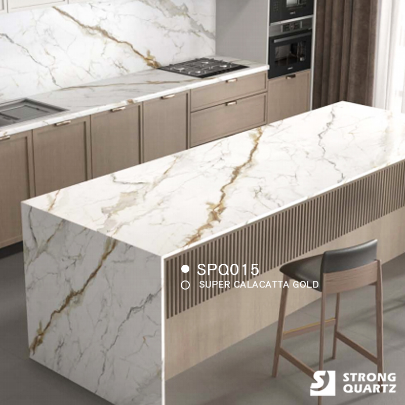 China 3200X1600mm Full Body Printed Quartz Slabs for Kitchen Contertops/Vanity Tops/Tabletops/Island Tops