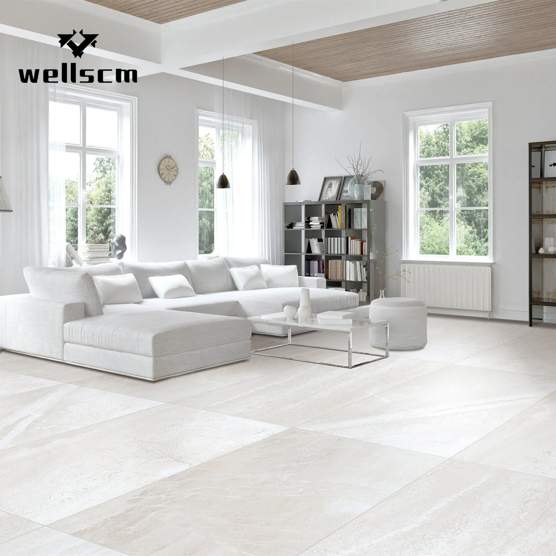 China Factory Lime Stone Quiet Stone Sand Stone Wall Floor Porcelain Ceramic Tile for Home Restaurant Villa