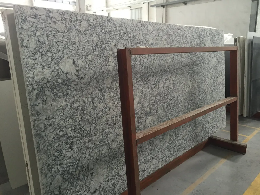 White Veined Engineered Quartz Stone Slab