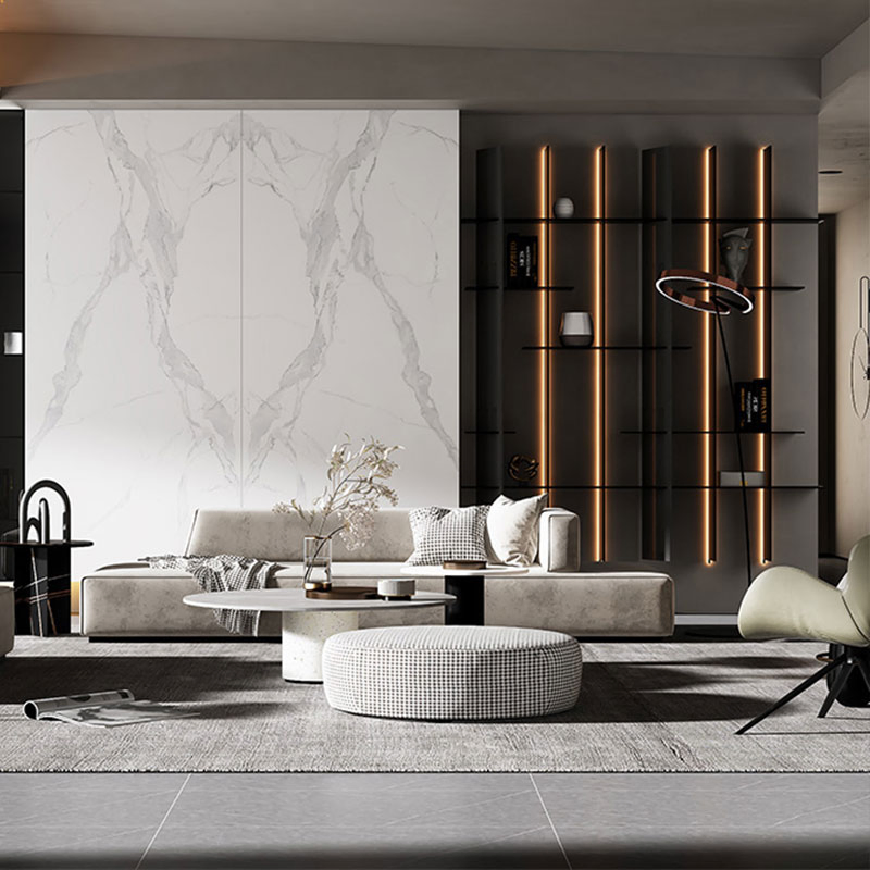 1200*2400mm White Artificial Stone Building Material Floor Tiles Marble Look Slab