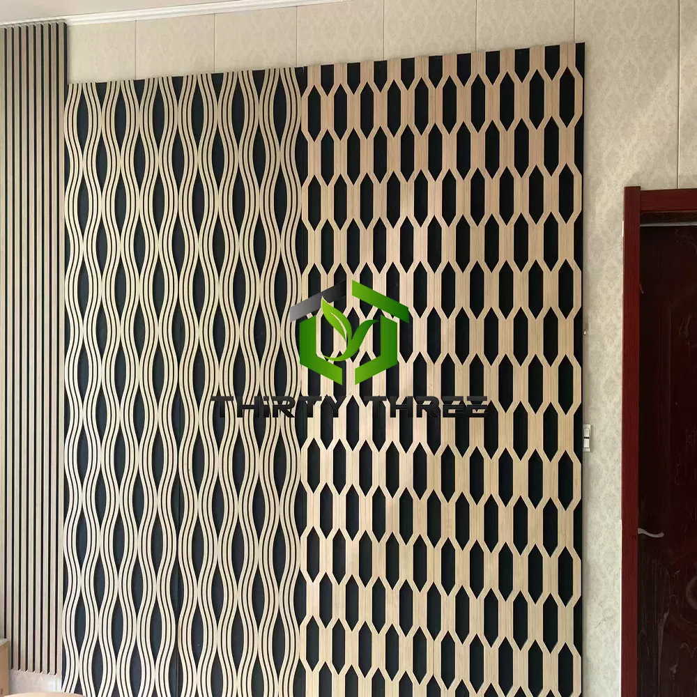 Technical Wooden Nature Wooden Melamine Sticker PVC Slat Flute Acoustic Wall Panel