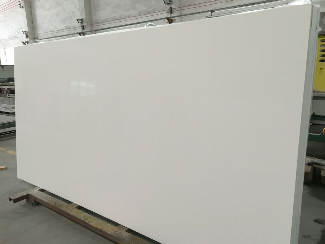 Absoulte Pure White Quartz Slab with High Quality and Big Sizes