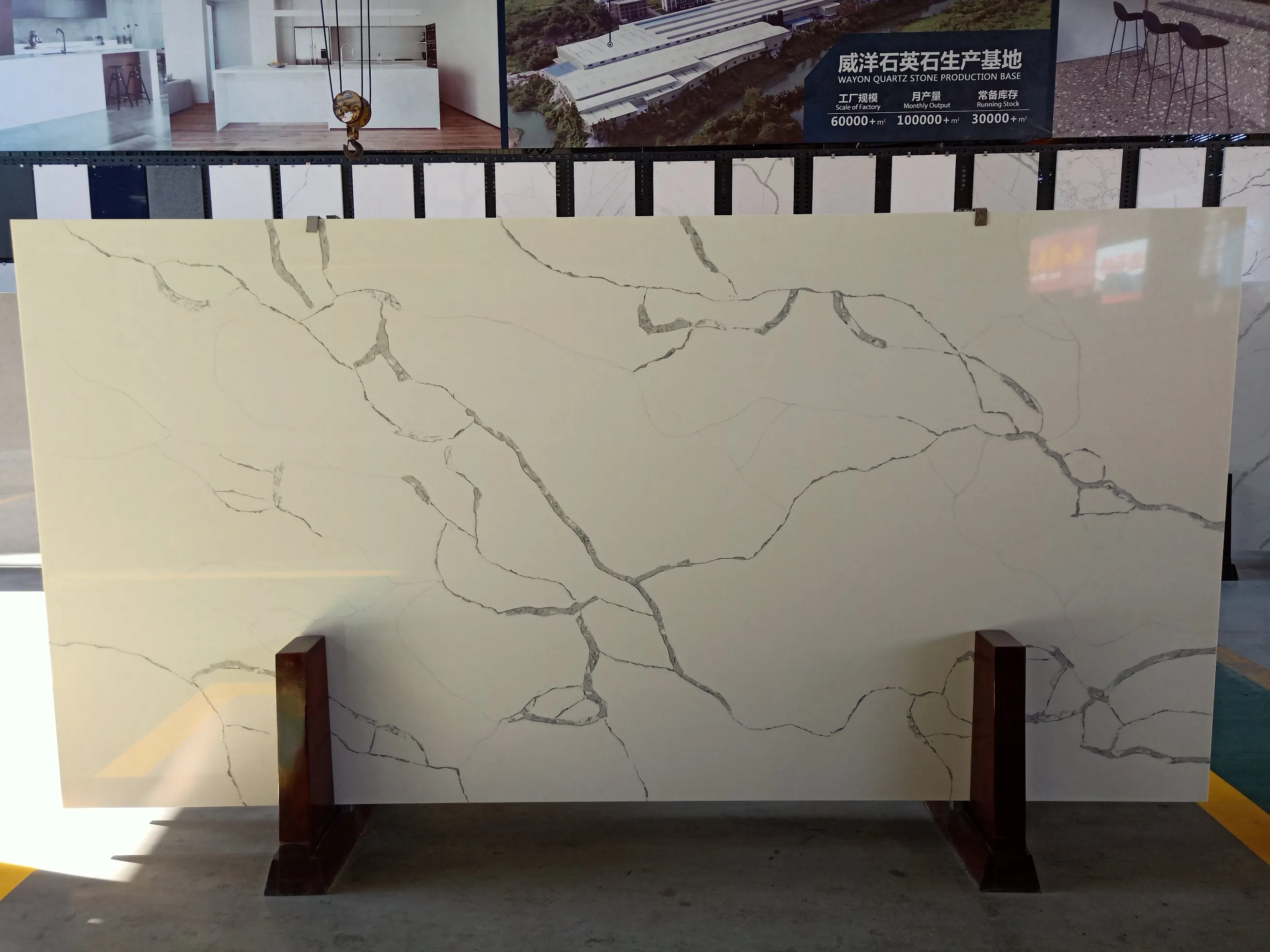 Marble Looking White Veined Quartz Stone Slab for Kitchen Countertop Desktop