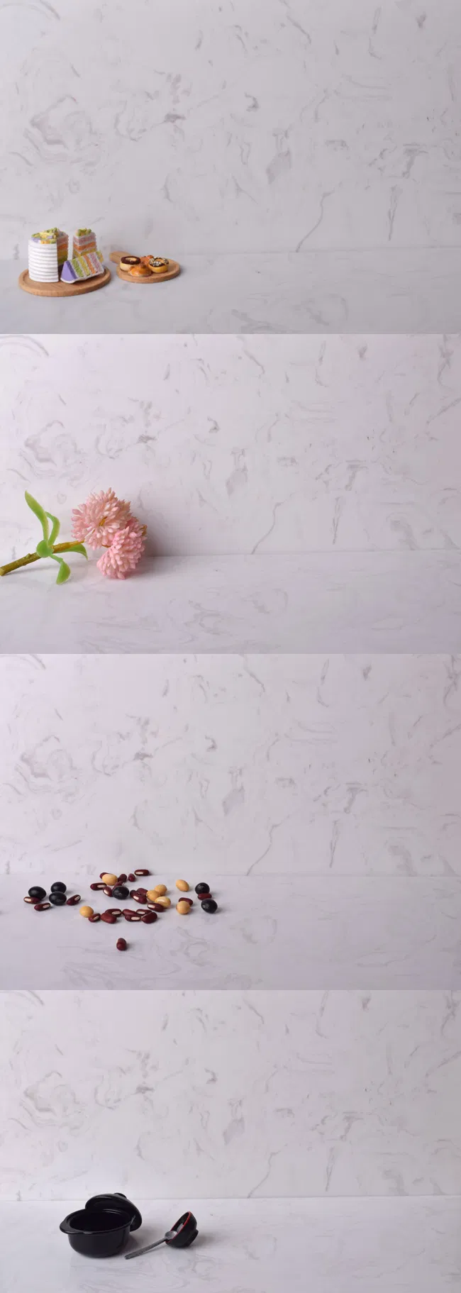 Laminated Light Purple Veined Engineered Quartz Stone Display