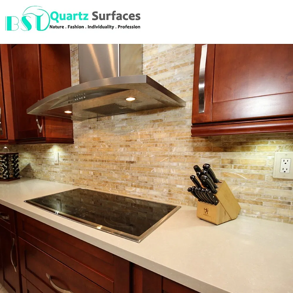 Beige Yellow Veined Building Material Quartz Stone