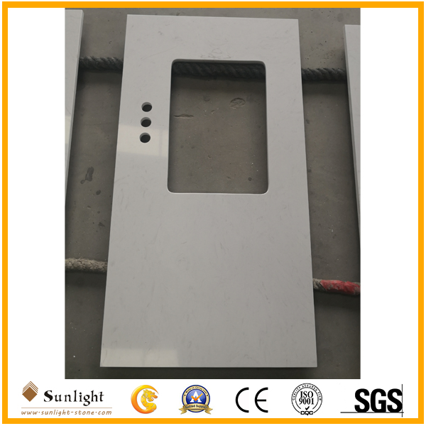 Prefabricated Artificial Marble Vanity Top with Rectangle Sink