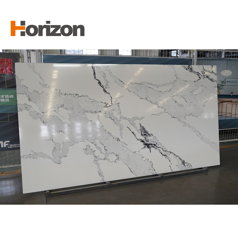 2025 Horizon Surface Polished Artificial Stone Pure White Quartz Slab