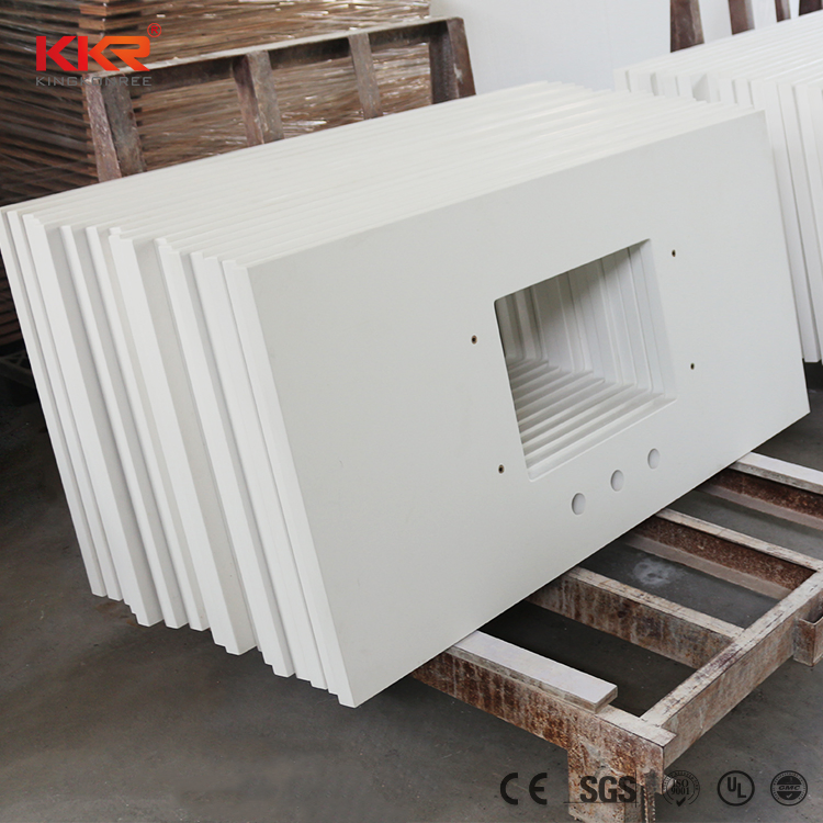 Artificial Stone Marble-Like Solid Surface Stone Bathroom Vanity Top for Hotel Projects