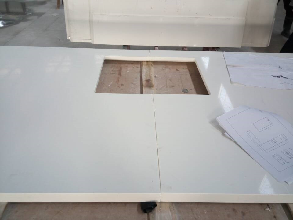 Pure White Non Silica Quartz Countertops for Modern Kitchens and Bathrooms Vanitytop
