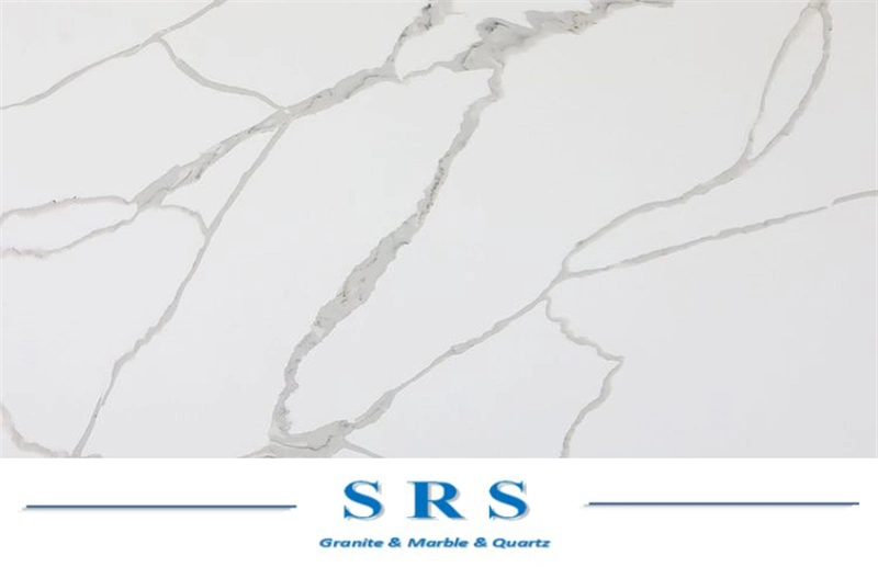 Calacatta White Artificial Quartz Slab for Countertop Top Flooring Indoor Decoration