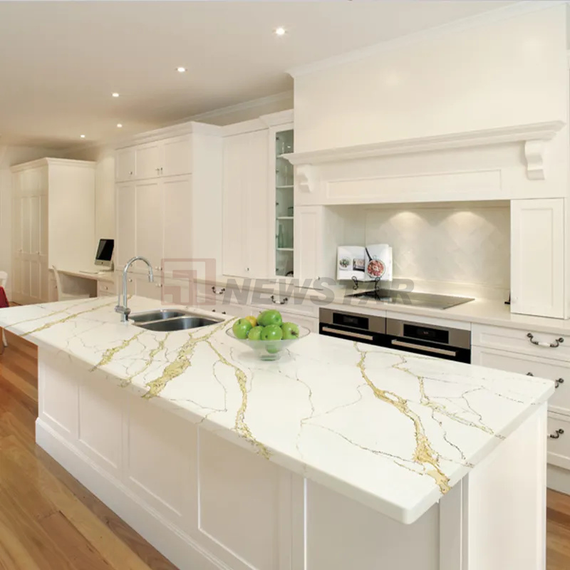 Artificial Quartz Countertop Living Room Background Wall Kitchen Marble Island Quartz Slab Kitchen Countertop