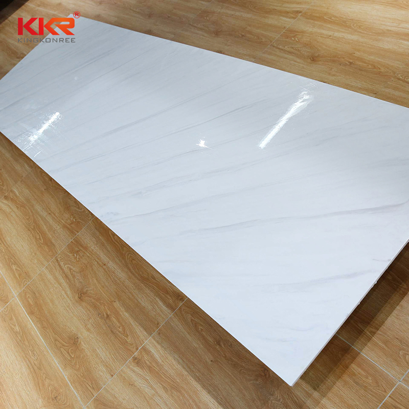 White Carrara Calacatta Engineered Solid Surface Marble Shower Wall Panel