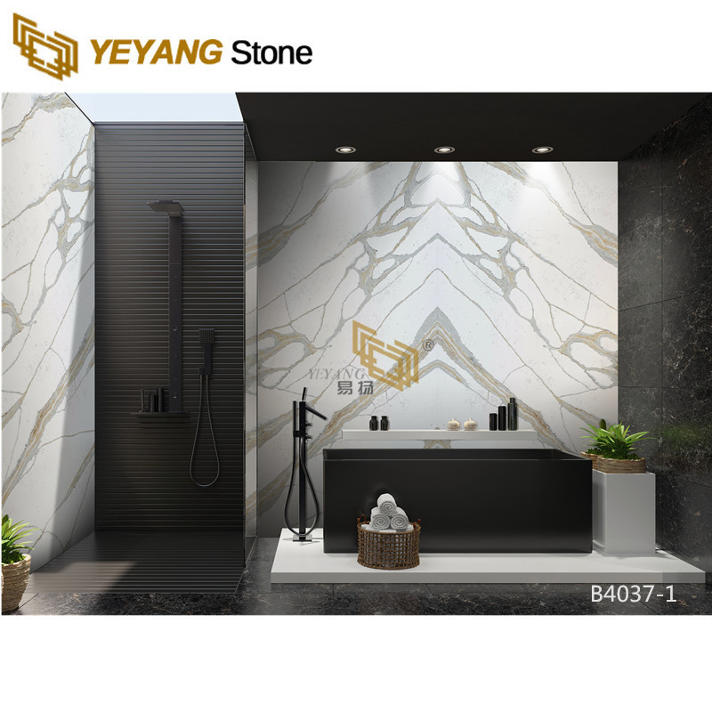 Calacatta Oro/Gold Quartz for Countertop/Bathroom/Vanity/Kitchen Stone/Slab with Free Silica