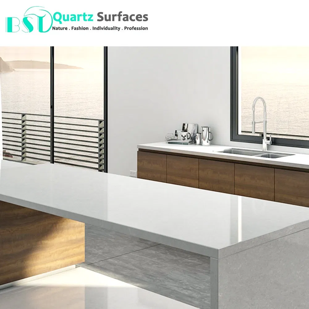 Popular Grey Veined Engineered Quartz Stone for Countertops
