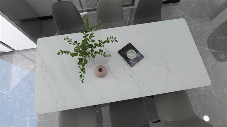 Pure White Background Calacatta Quartz Slab Popular Color