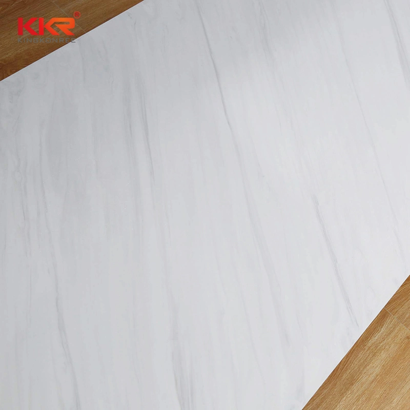 White Carrara Calacatta Engineered Solid Surface Marble Shower Wall Panel