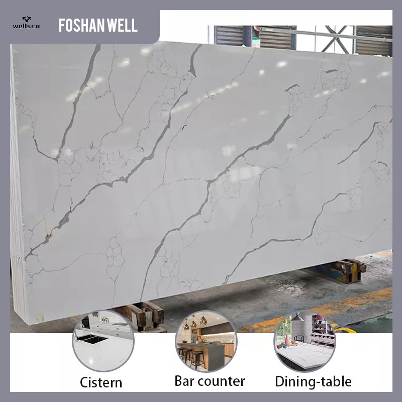2025 Home Use and Hotel Use 3200*1600 White Quartz Slabs Large Slabs for Living Room Kitchen Countertop