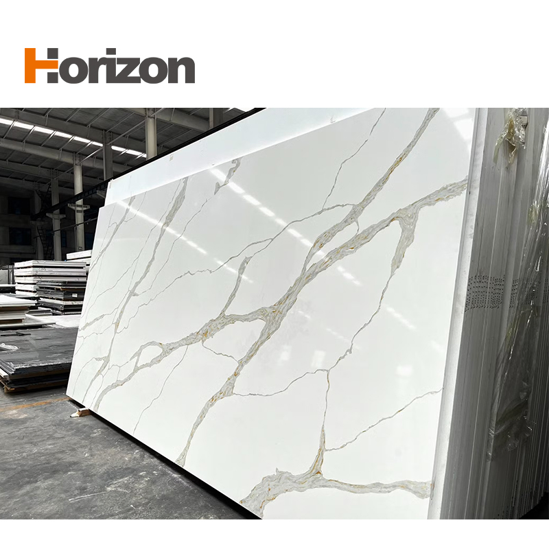 Artificial Low Silica Kitchen Counter Top Quartz Stone for Corner Cabinet Quartz Stone Slab Countertop More Affordable Compare with Mable and Granite