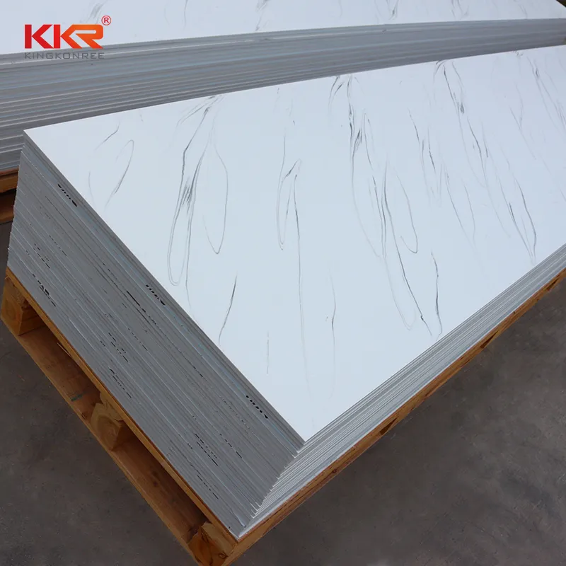 Carrara White Marble Design Artificial Engineered Quartz Solid Surface Sheet