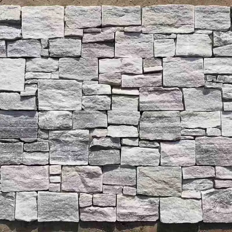 Grey White Marble Stacked Stone