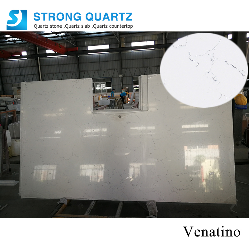 Polished Veined Quartz Stone for Vanity Top